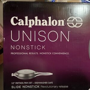 New calphalon unison nonstick frittata pan set 10 inch
